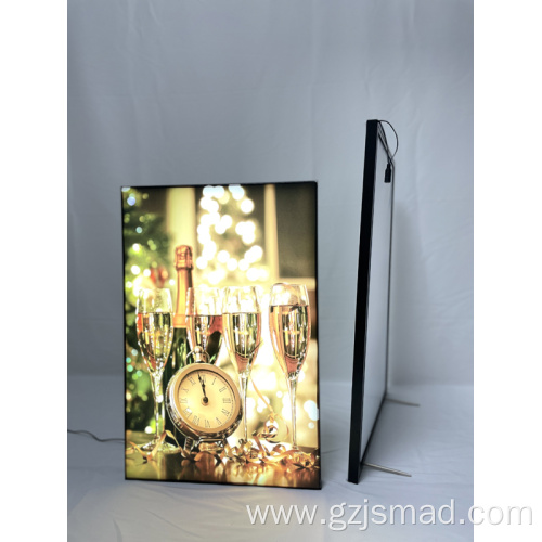 Slim Wall Mounted Textile Light Box of Restaurant